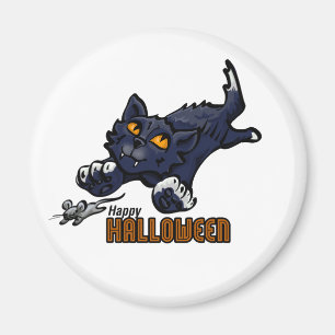 Imã Feliz Halloween Cat e Rato