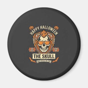 Imã Feliz Halloween Caveira Mohawk Óculos de Sol Abóbo