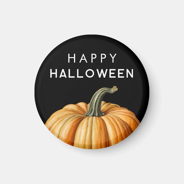 Imã Feliz Halloween com abóbora grande (Frente)