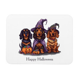Ímã Feliz Halloween Dachshund Witch Dogs