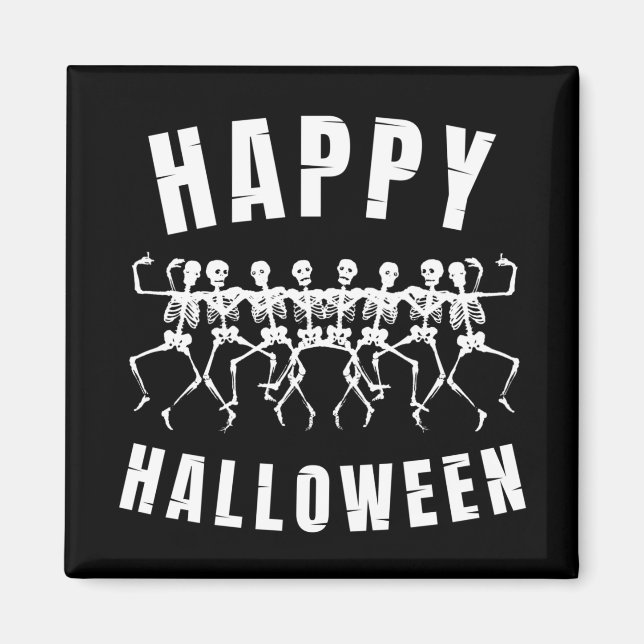 IMÃ FELIZ HALLOWEEN ESQUELETOS DANÇANTES (Frente)