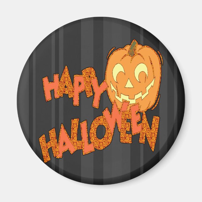 Imã Feliz Halloween Jack o lanterna (Frente)