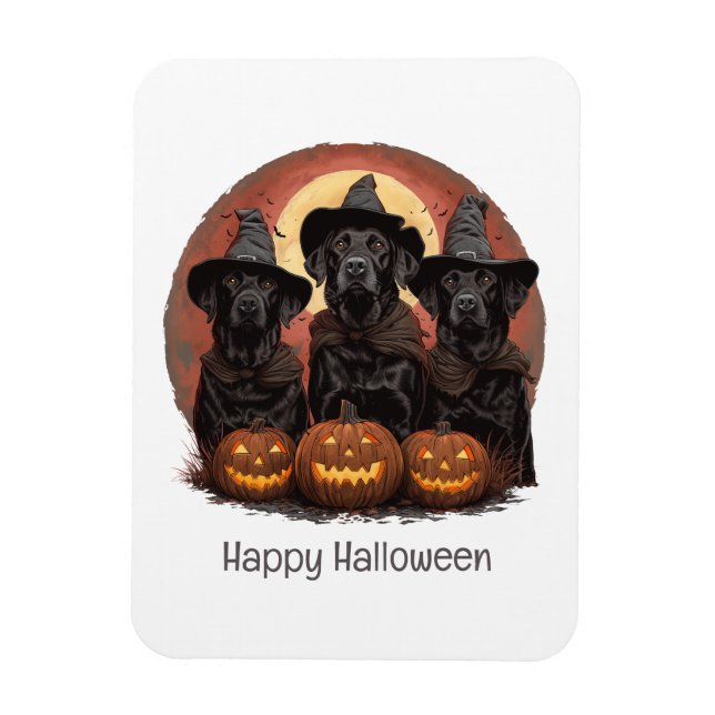 Ímã Feliz Halloween Labrador Cachorros de Rebanho (Vertical)