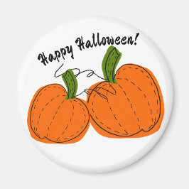 Imã Feliz Halloween Orange Pumpkins