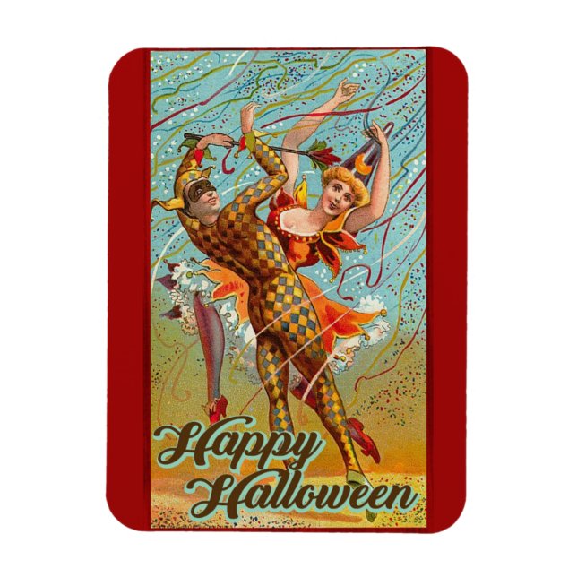 Ímã Feliz Halloween Retro Poster (Vertical)
