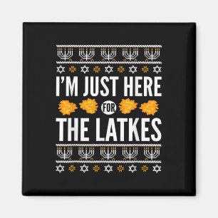 Imã Feliz Hanukkah Aqui Por Latkes Hebraico Judeu