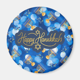Imã Feliz Hanukkah Azul e Branco