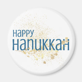 Imã Feliz Hanukkah (com folhagem Dourada)