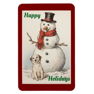 Ímã Feliz Holidays Snowman Fotografia Flexível