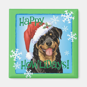Imã Feliz Howlidays Rottweiler