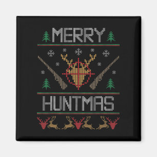 Imã Feliz Huntmas caçando feio Natal para Deer Hun
