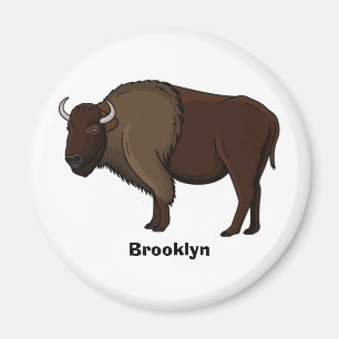 Imã Feliz ilustração de búfalo bisonte americano