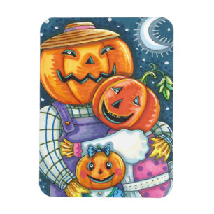 ÍMÃ FELIZ JACK O LANTERN FAMÍLIA, COLORIDA E CORTA