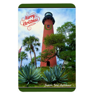 Ímã Feliz Jupiter Inlet Lighthouse Flórida de Natal