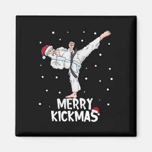Imã Feliz Kickmas Karate Papai Noel Artes Marciais Chr