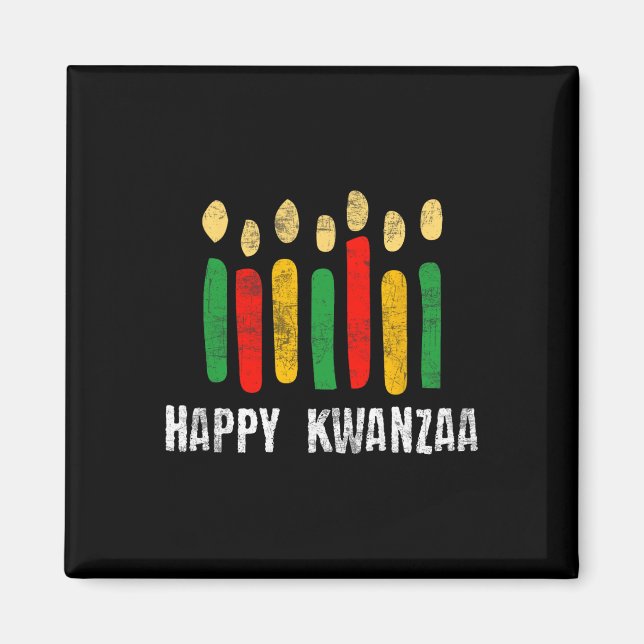 Imã Feliz Kwanzaa Kinara Sete Velas Princípios De K (Frente)