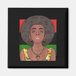 Imã Feliz Kwanzaa Pan African Flag Mulher Negra Sete P