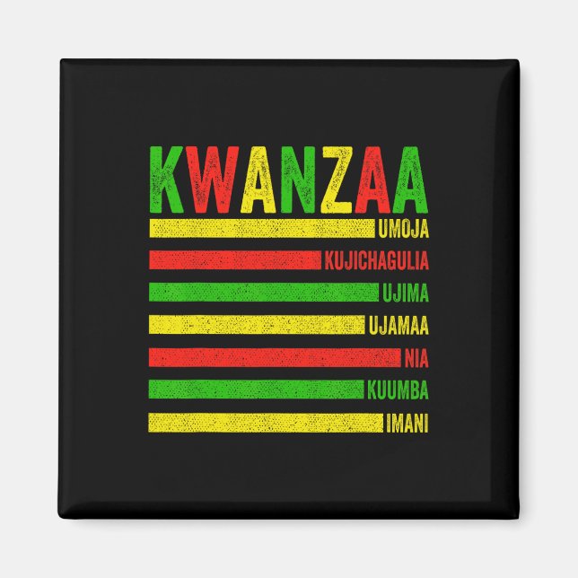Imã Feliz Kwanzaa Sete Princípios De Homens Kwanzaa (Frente)