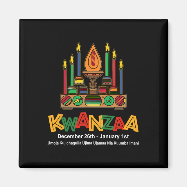 Imã Feliz Kwanzaa Sete Princípios De Kwanzaa - Kinara (Frente)