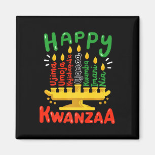 Imã Feliz Kwanzaa Sete Princípios Kinara Velas Homens