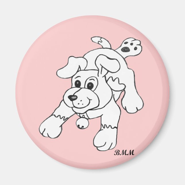 Imã Feliz Lápis de Carvão Desenho Lineart (Frente)