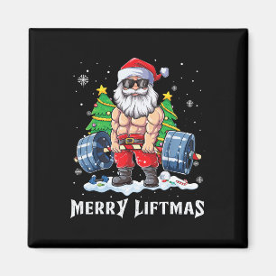 Imã Feliz Liftmas Engraçado Noel Claus Peso da Malhaçã