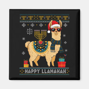 Imã Feliz Llamakah Engraçado Camiseta Feia de Hanukkah