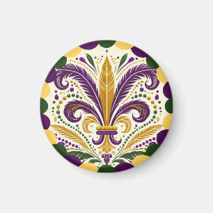 Imã Feliz Mardi Gras fleur-de-lis