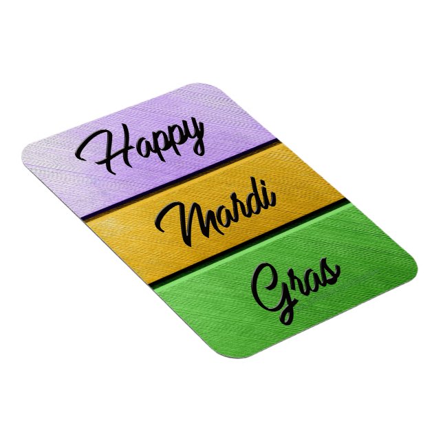 Ímã Feliz Mardi Gras roxo de ouro b (Lado Direito)