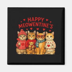 Imã Feliz Meowentines Lindos Gatos do Dia dos Namorado