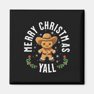 Imã Feliz Natal a todos Gingerbread Cowboy Howdy Oeste