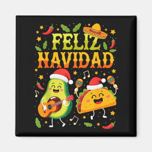 Imã Feliz Natal Abacate Tacos Mexicano Natal Divertido
