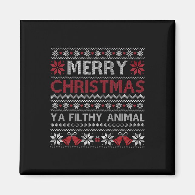 Imã Feliz Natal Animal Sujo Ya Ugly Style Xmas (Frente)