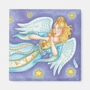 Imã Feliz Natal, Anjo Músico Tocando Seu Corno