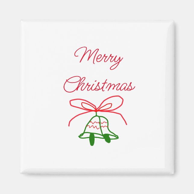 Imã Feliz Natal arco verde-jingle na moda (Frente)