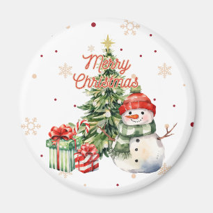 Imã Feliz Natal Árvore Snowman e Presentes