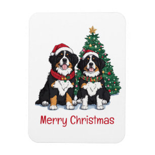 Ímã Feliz Natal Bernese Mountain Dogs