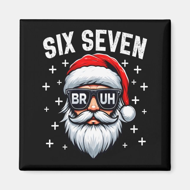 Imã Feliz Natal Bruh Rosto de Papai Noel 67 Meme Piada (Frente)