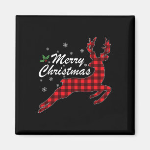 Imã Feliz Natal Buffalo Xadrez Deer Xmas Men Mulheres