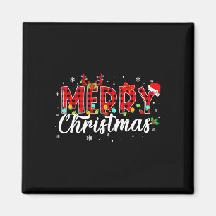 Imã Feliz Natal Buffalo Xadrez Red Papai noel Matat