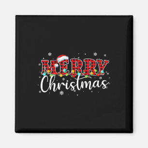 Imã Feliz Natal Buffalo Xadrez Vermelha Família Papais