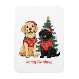 Ímã Feliz Natal Cães Labrador Retriever