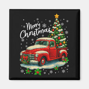 Imã Feliz Natal Caminhão Vermelho Engraçado Árvore de