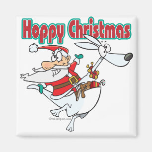 Imã feliz natal canguru saltitante do papai noel