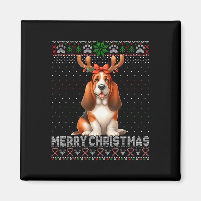 Imã Feliz Natal Cão Cachorro Cachorro Passa Feia (Frente)