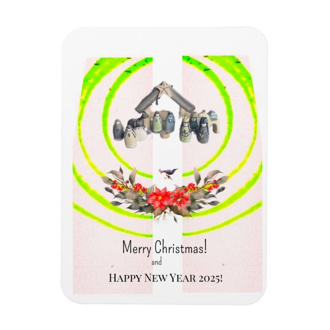 Ímã Feliz Natal! Cartão (Vertical)