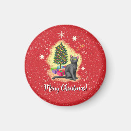 Imã Feliz Natal Cat