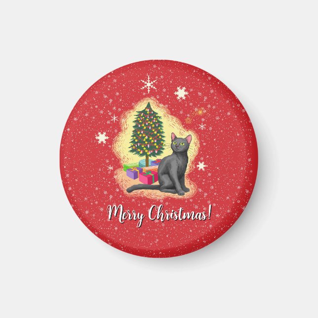 Imã Feliz Natal Cat (Frente)