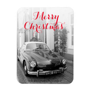 Ímã Feliz Natal clássico do carro de Karmann Ghia