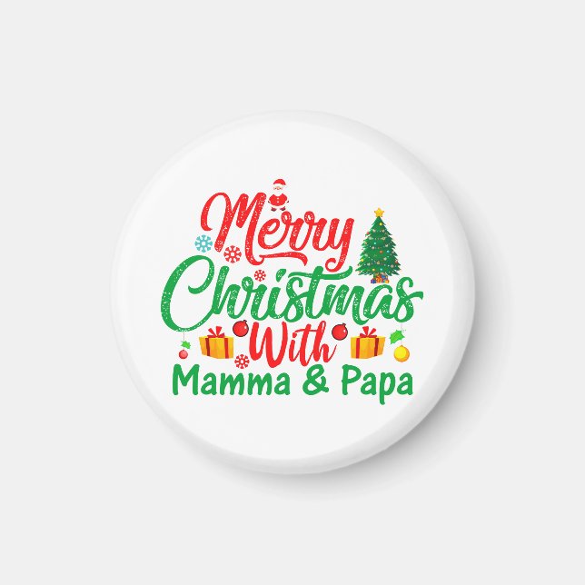 Imã Feliz Natal com a Mamãe e o Papai-42705 (Frente)